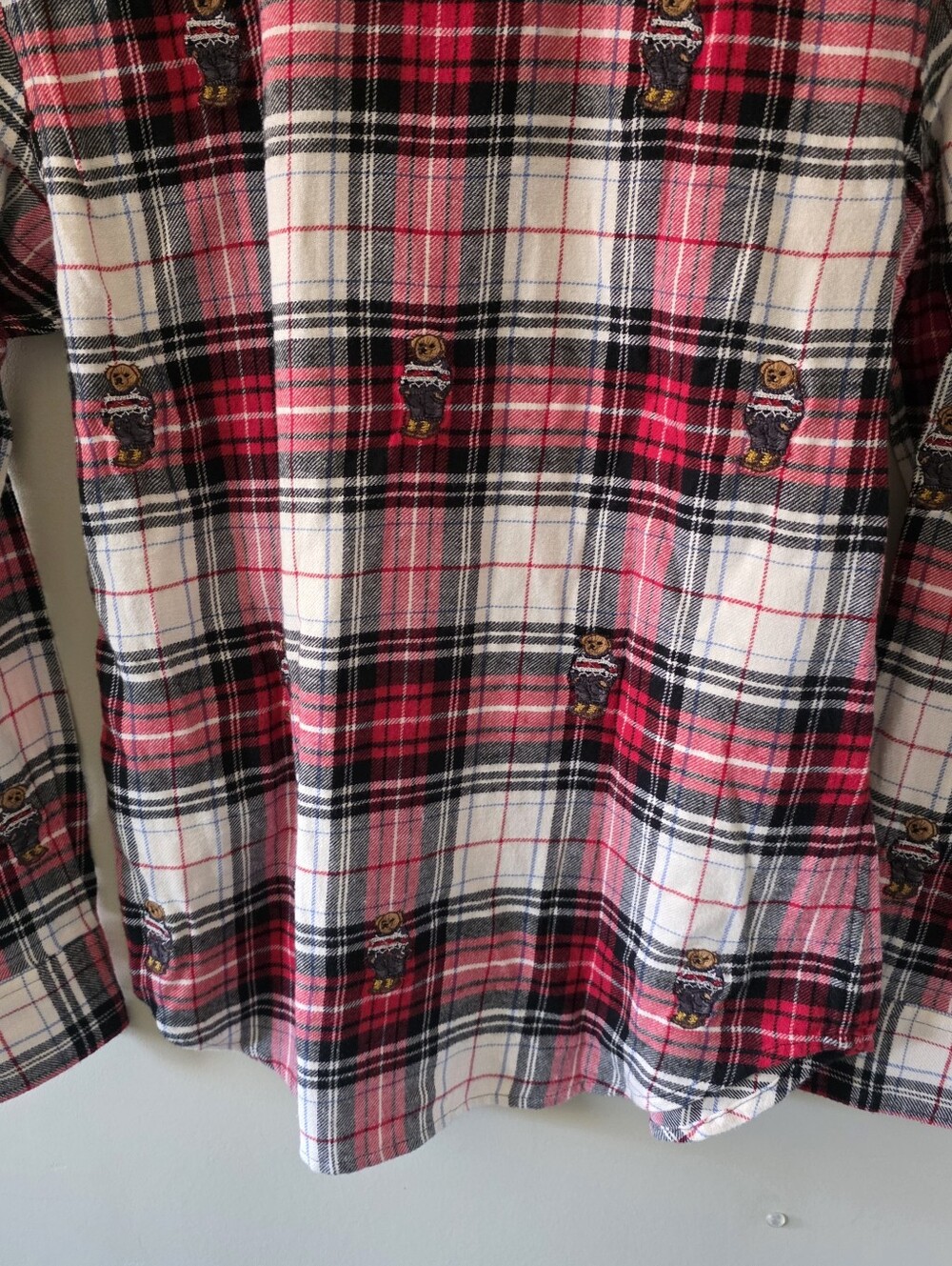 NWT Polo Ralph Lauren S Old Money Coastal Embroidered Bear Plaid Flannel Shirt - Picture 14 of 16